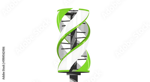 Innovative Helical Vertical Axis Wind Turbine Generating Clean Renewable Energy with a Distinctive, Modern Design for Efficient Sustainable Power Production
