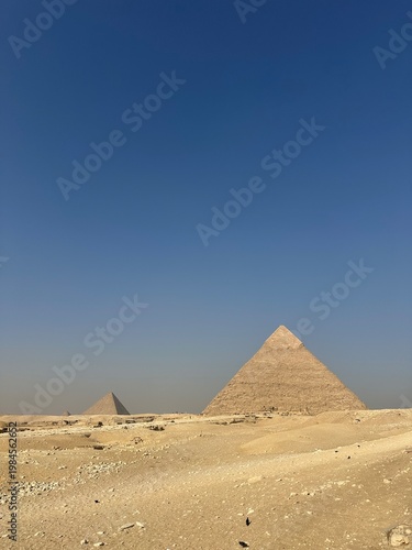 Close-Up of the Great Pyramid of Khufu in Desert