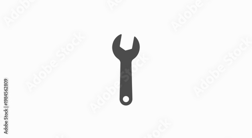 Silhouette of a wrench tool on white background for various concepts