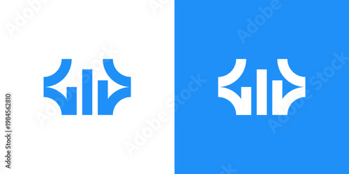 Dual meaning logo combining coding and finance elements, symbolizing fintech innovation, data-driven financial solutions, digital transactions,
