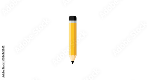 Isolated yellow pencil on white background perfect for education, writing, or design projects