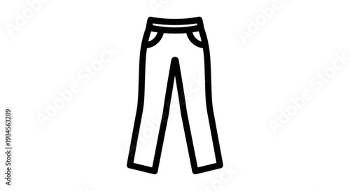 Simple line art illustration of a pair of pants on a white background
