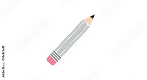 Minimalist Pencil Illustration on White Background Suitable for Education and Design
