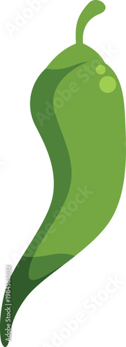 Green chili pepper representing pungent flavor and healthy ingredient for cooking