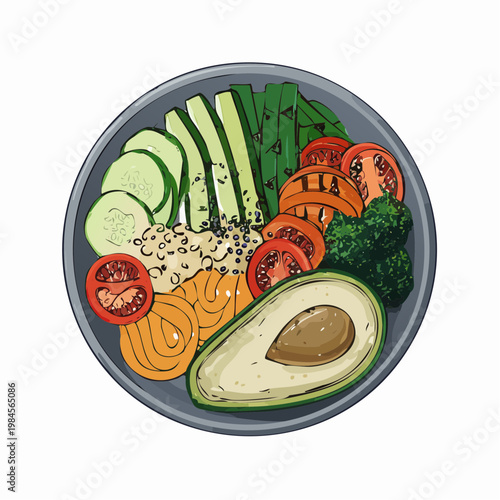 Gesunde Buddha Bowl zum Mittagessen