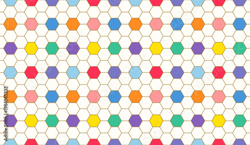 Cute colorful soccer ball vector seamless pattern, hexagon geometric sport backgrounds for girl sportsc