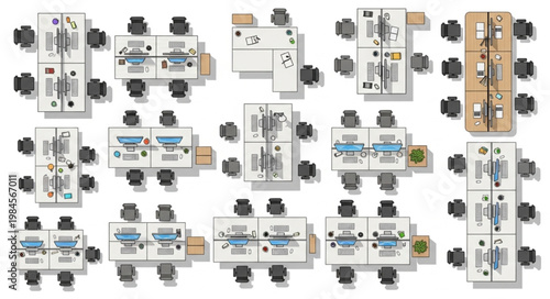 Collection of electrical circuit breaker components arranged neatly.