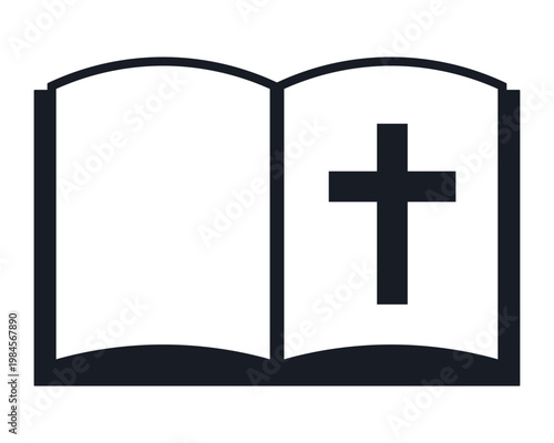 Black and White Bible Book icon vector illustration
