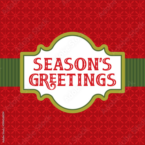 christmas greeting card with ornament pattern design