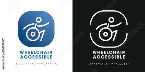 Wheelchair Accessible Sign Vector, Universal Disability Access Icon for Inclusive Design.