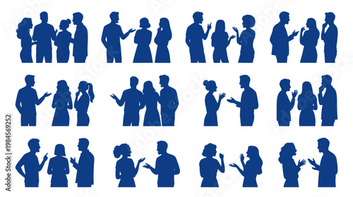 Silhouettes of people standing together.