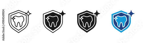 Tooth Protection icon set multiple style collection