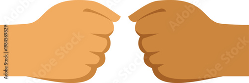 Two hands of different skin tones performing a unity and agreement gesture