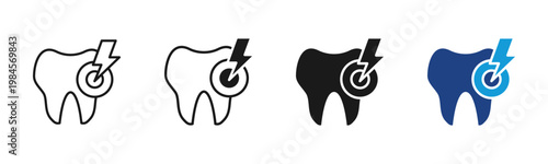 Tooth Pain icon set multiple style collection
