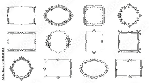 Cuadro en lienzo Various ornate picture frame designs.