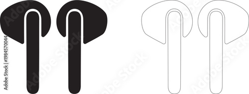 Wireless Earbuds vector icon.