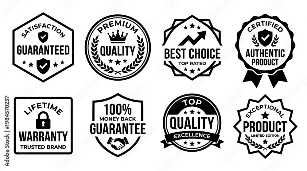 Fototapeta premium Quality Guarantee Labels and Badges.