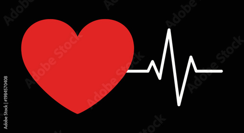 A symbolic depiction of a heart and a cardiogram representing healthcare and wellness