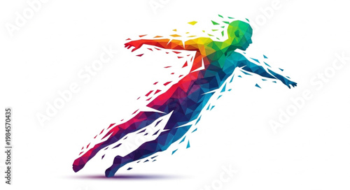 dancing girl on blue background