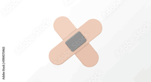Adhesive bandage graphic illustration, medical care, white background, healthcare concept