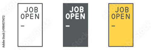 Job opening line icon, work and recruiting, job offer sign, vector graphics, a linear pattern on a white background.