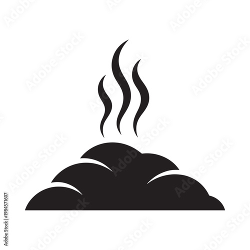 A simple black icon depicts a pile of waste with rising steam