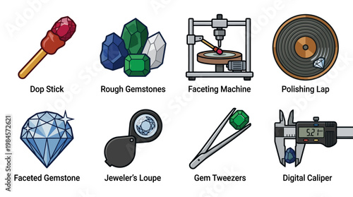 Gemstone tools and equipment for cutting and polishing jewels