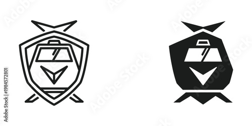Comparison of helicopter emblems in shield and solid black designs
