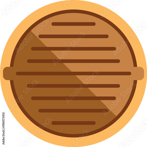 Round metal manhole cover, a common element in urban utility systems