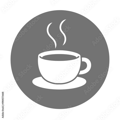 コーヒーカップの丸背景アイコン – カフェ・休憩