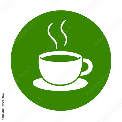 コーヒーカップの丸背景アイコン – カフェ・休憩