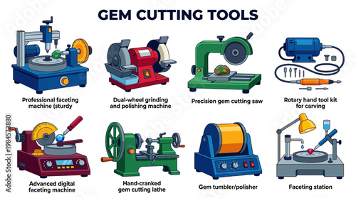Gem cutting tools for professional faceting machine and polishing