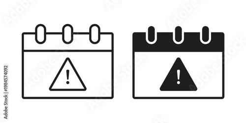 Photography Calendar exclamation icon graphic vectors for website design