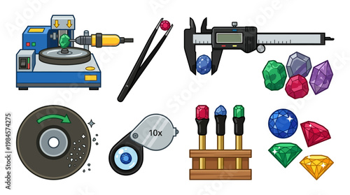 Jewelry making tools and gemstones for crafting and design