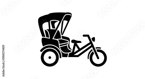 Black Tricycle with Canopy.