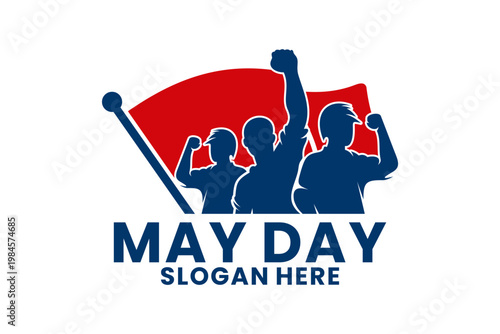 May Day Worker Solidarity and International Labor Day Logo Graphic Vector Template