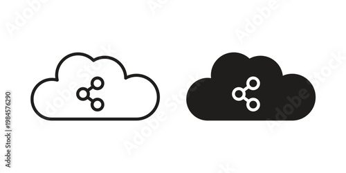 Cloud share icon graphic vectors for website design