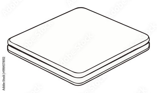 Minimalist memory foam mattress line art vector icon. Generative AI