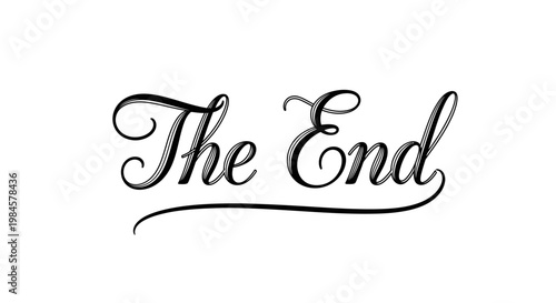 Elegant cursive text 'The End' on a clean white background, signifying conclusion.