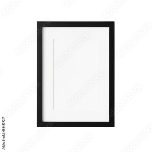 Minimalist vertical line within a rectangular frame isolated on transparent background