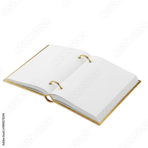 Elegant closed book with decorative ribbon bookmark on a wooden surface isolated on transparent background