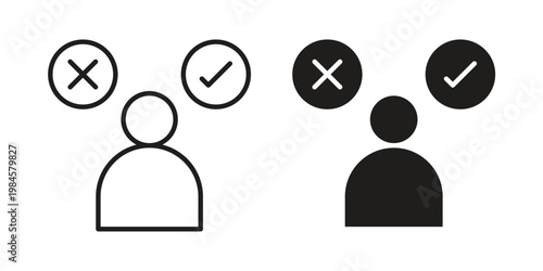 Decision icon graphic vectors for website design