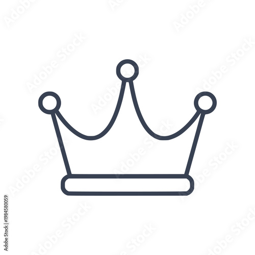 Minimal crown icon representing leadership and success. Clean flat SVG design ideal for premium status, VIP labels, achievements, and ranking systems in modern UI.