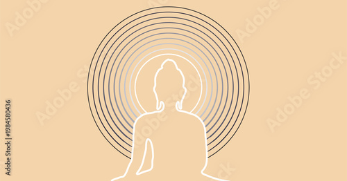 A serene illustration of  buddha