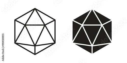 Dice d20 icon graphic vectors for website design