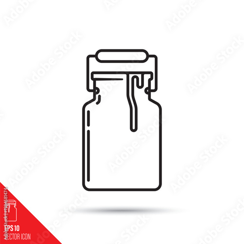 Milk churn vector line icon. Fresh dairy symbol.