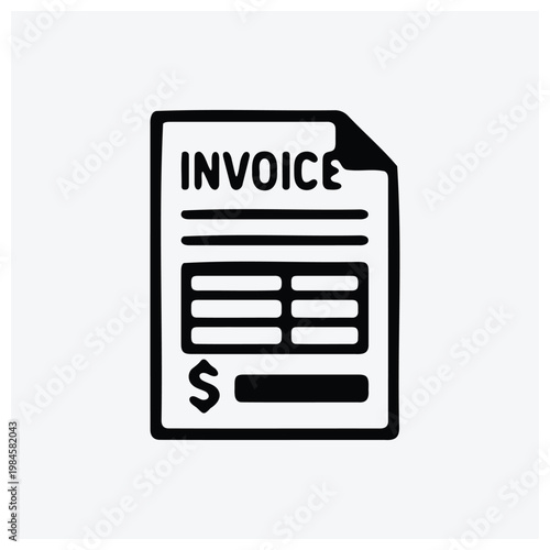 Invoice document silhouette icon
