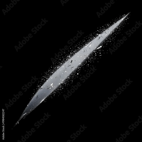 A streak of white powder against a black background