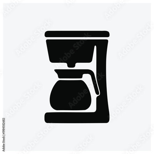 Coffee maker silhouette icon, appliance, brewing machine