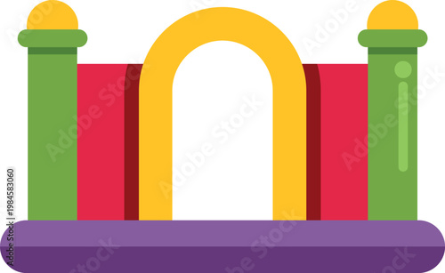 Colorful inflatable bouncy castle structure for children